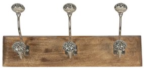 Fa fali fogas három dupla akasztóval mintás kerámia gombokkal