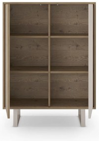 Szürke-natúr színű szekrény tölgyfa dekorral 90x120 cm Millay – Marckeric