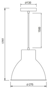 Lámpa Mennyezeti lámpatest DANTE, 2119, AC220-240V, 50/60Hz, 1*E27, max.40W, IP20, átmérő 27,5cm, egyes, fekete
