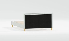 Bézs kárpitozott franciaágy ágyráccsal 140x200 cm Tina – Ropez