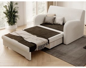 Fehér buklé kinyitható-tárolóhelyes kanapé 130 cm Ario – ELTAP
