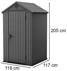 Darwin 4x4 műanyag kerti ház szürke