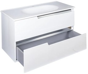 Piramida EURIDIKA fali fürdőszobabútor - műmárvány mosdóval - 2 fiókos - 100 x 48 x 53 cm