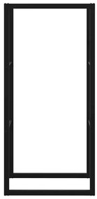 tűzifa állvány Fekete 55x30x116 cm Acél