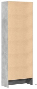 betonszürke szerelt fa magasszekrény LED-ekkel 69x32,5x200 cm