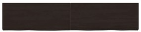 sötétbarna kezelt tömör tölgyfa fali polc 200 x 40 x (2-6) cm