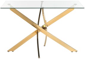 Arany étkezőasztal üveglappal 120 x 70 cm MARAMO Beliani