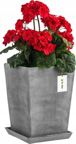 Kerámia kaspó 21,5x29 cm matt állvány Szürke Fedő Magas belső