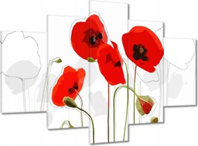 Vászonkép 150x105 Piros pipacs Virágok