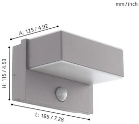 Eglo 97159 - LED érzékelős kültéri fali lámpa AZZINANO 2xLED/5,6W/230V