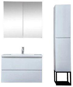 Fürdőszoba szekrény mosdóval SAT B-Way fehér fényű KSETBWAY7