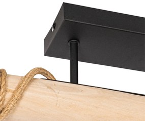 Rusztikus függőlámpa arany színű fával 3-lámpás - Yura