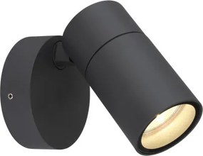 Globo 3209-1 Kültéri fali lámpa, alumínium antracit matt, műanyag fekete matt, tiszta üveg, forgatható/elforgatható, IP44, SzxM: 95x118mm, Mélység: 105mm, 1x GU10 35W 230V izzó nélkül