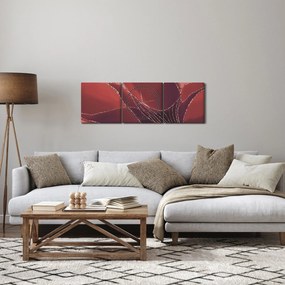 Kép - Piros absztrakt virág N⁰2 (órával) (90x30 cm)
