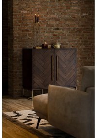 Bortartó szekrény egzotikus fa dekorral 24 palackhoz, 100x100 cm Class - Dutchbone