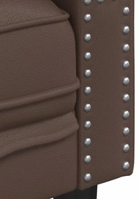 vidaXL 3 személyes barna műbőr Chesterfield kanapé