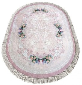 Ovális csúszásgátló szőnyeg rózsaszín Szélesség: 60 cm | Hossz: 100 cm