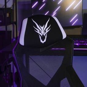 Gamer Forgószék Fekete/Fehér Színben. Teherbírás: 150 kg. BING