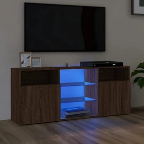barna tölgy színű LED-es TV-szekrény 120x30x50 cm