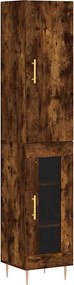 vidaXL füstös tölgy színű szerelt fa magasszekrény 34,5x34x180 cm