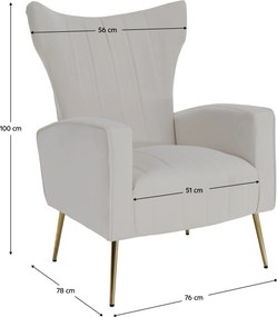 Relaxfotel, bézs Velvet szövet, BARET