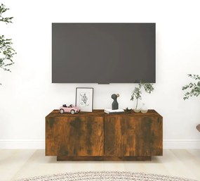 Füstös tölgy színű szerelt fa TV-szekrény 100 x 35 x 40 cm