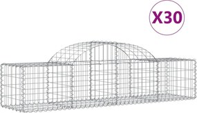 vidaXL 30 db íves horganyzott vas gabion kosár 200x50x40/60 cm
