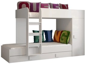 Kombinált gyerekágy 90 cm Toreno 2 (fehér + fényes fehér + fényes fehér fogantyúk). 1083316