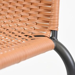 Kerti szék szett egymásra rakható szürke-natúr 4 db