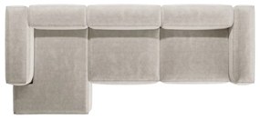 Bézs kordbársony sarokkanapé (bal oldali-heverő résszel) Bergano – Cosmopolitan Design