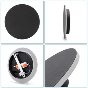 Aigostar - LED Fali lámpa LED/12W/230V 6500K 25 cm fekete