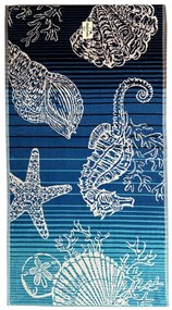 Ischia kék strandtörölköző