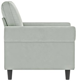 világosszürke bársony kanapéfotel 60 cm