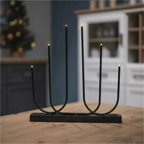 LED karácsonyi gyertyatartó 6xLED/2xAA fekete