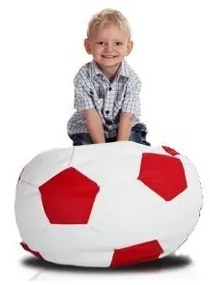 EMI focilabda mintás fehér-piros műbőr babzsákfotel