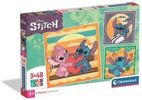 Disney Lilo és Stitch, A csillagkutya Sunset 3x48 db-os puzzle Clementoni