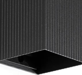 FARO 40535 - Fali lámpa SOLE 1xGU10/8W/230V fekete csipkézett szögletes