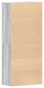 Szürke sonoma cipőtartó 80x39x180 cm Műszakilag megmunkált fa