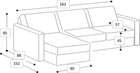 Antracitszürke zsenília sarokkanapé (bal oldali-heverő résszel) Fabian – Scandic