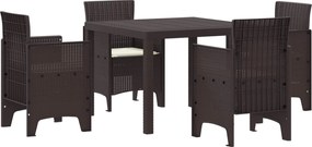vidaXL Kert étkező szett 5 pcs Barna Polipropilén