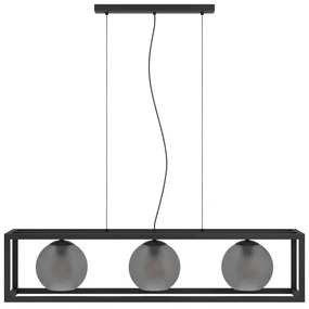 Eglo 390215 - Csillár zsinóron ARANGONA 3xE27/40W/230V füstös/fekete