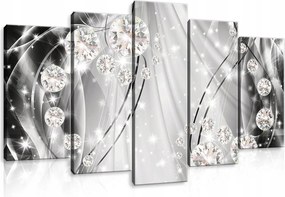 Vászonkép Falra Modern Gyémántok Nagy Hálószoba 5 Részes 100x60