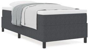 Box Spring Ágy Memóriáhab Matrac Sötétszürke Egyszemélyes Kordbársony Szövet
