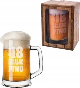 Gravírozott korsó 500 ml-es kiszerelésben 18 db-os legális sör születésnapra