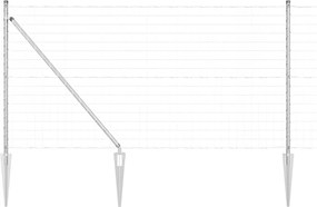vidaXL Kerítés oszlopokkal Ezüst 1 x 10 m Acél