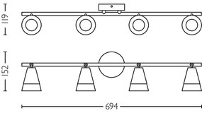 Philips - Spotlámpa CLEFT 4xGU10/5W/230V