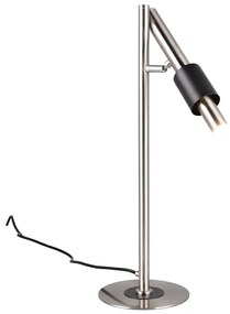 Fekete-ezüstszínű LED asztali lámpa (magasság 50 cm) Ikaris – Trio Select