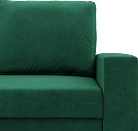 Zeus kanapé, bársony, hab töltet, egyenes kartámasz, zöld