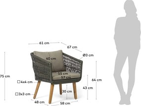 Inti akácfa kerti bútor szett - Kave Home