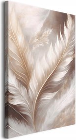 Vászonkép faliképek a nappaliba Bézs tollak boho elegáns